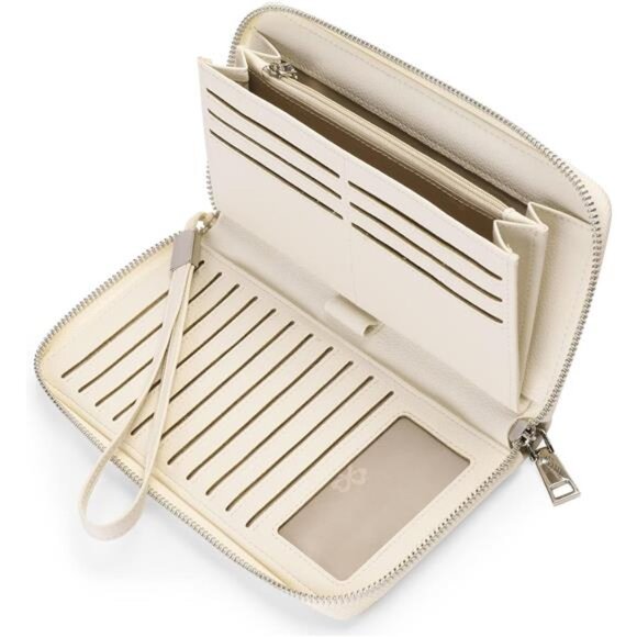 New Womens Wallet RFID Blocking Leather Zip Around Wallet Large Capacity - Picture 1 of 6